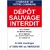 Panneau Dépôt sauvage interdit personnalisé commune, format routier 350 × 500 mm