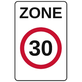 Panneau Zone 30 vertical pour voie privée