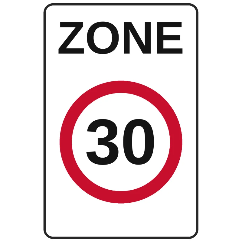 Panneau Zone 30 vertical pour voie privée