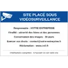Panneau vidéosurveillance conforme RGPD personnalisé avec mentions d'information