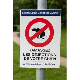 Panneau Ramassez les déjections de votre…