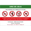 Panneau d'information aire de jeux personnalisé avec gestionnaire et tranche d'âge