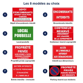 Les 8 modèles de panneaux de copropriété au choix
