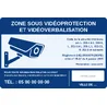 Panneau zone sous vidéoprotection et vidéoverbalisation personnalisé pour commune