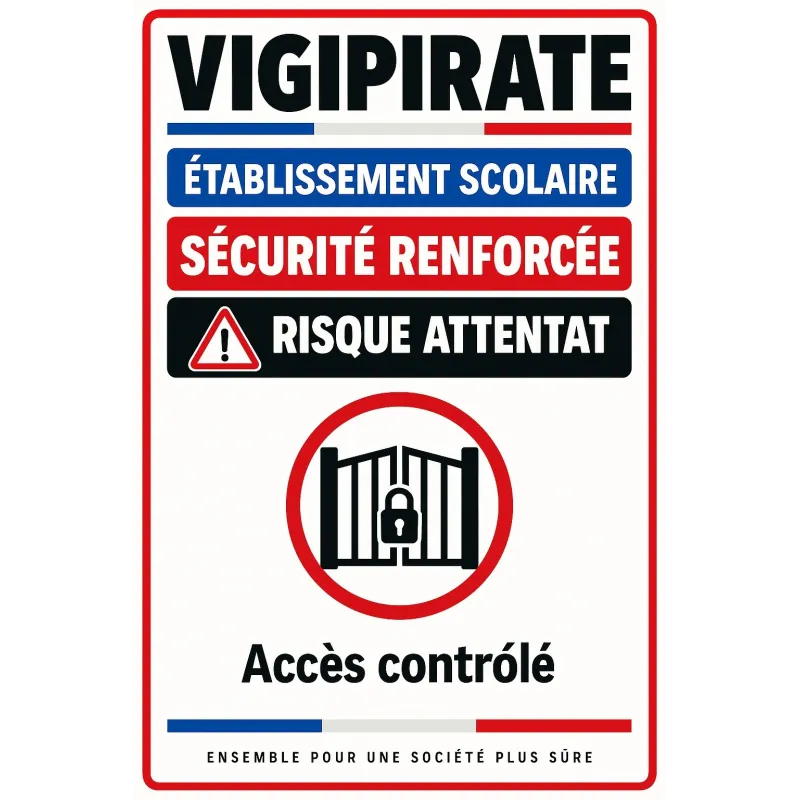 Panneau Vigipirate école, sécurité renforcée