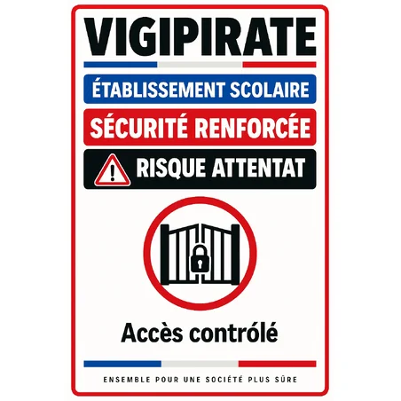 Panneau Vigipirate école, sécurité renforcée