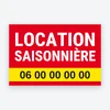 Panneau Location saisonnière – modèle Bandeau jaune