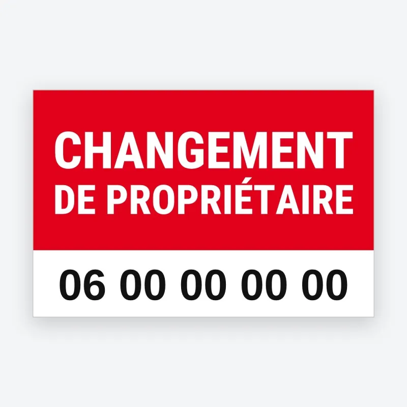 Changement de propriétaire – panneau, banderole ou adhésif – modèle Moderne