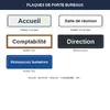 Plaques de porte bureaux — Accueil, Direction, Salle de réunion, Comptabilité