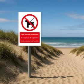 Panneau interdit aux chiens personnalisé…