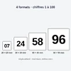 Étiquettes chiffres adhésives — 4 formats de 20 à 50 mm
