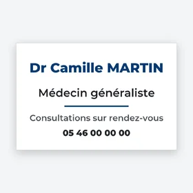 Plaque professionnelle personnalisée — nom, profession, coordonnées