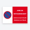 Panneau aire de retournement personnalisé — stationnement interdit