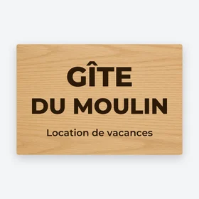 Panneau bois personnalisé pour gîte