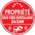 Propriété sous vidéo surveillance 24h24 (lot de 10p)-Autocollant de dissuasion-Panneaux Signalétiques