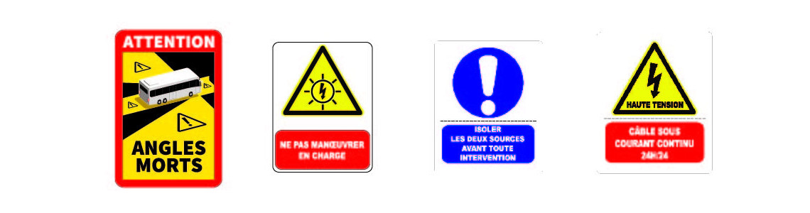 Autocollant danger et avertissement