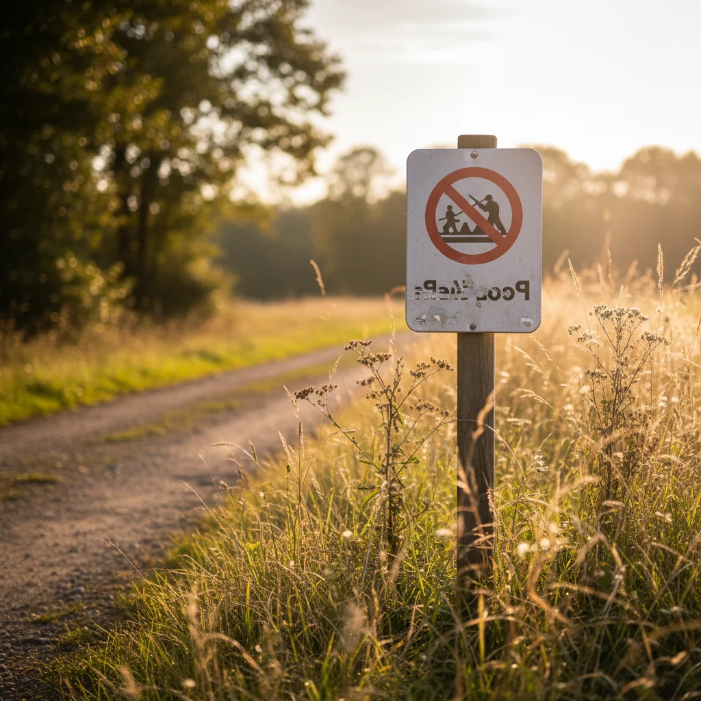 Panneaux interdiction chasse et pêche : cadre légal et sanctions 2026 — guide signalétique professionnelle