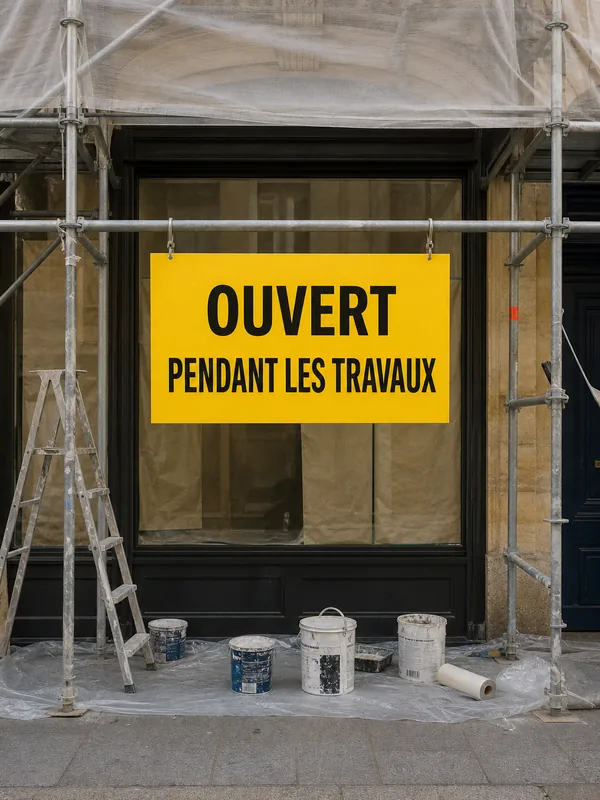 Panneau « P PRIVÉ » sur une palissade en bois