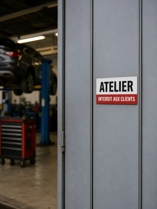 Panneau « Accès interdit » posé sur le pilier d'une entrée